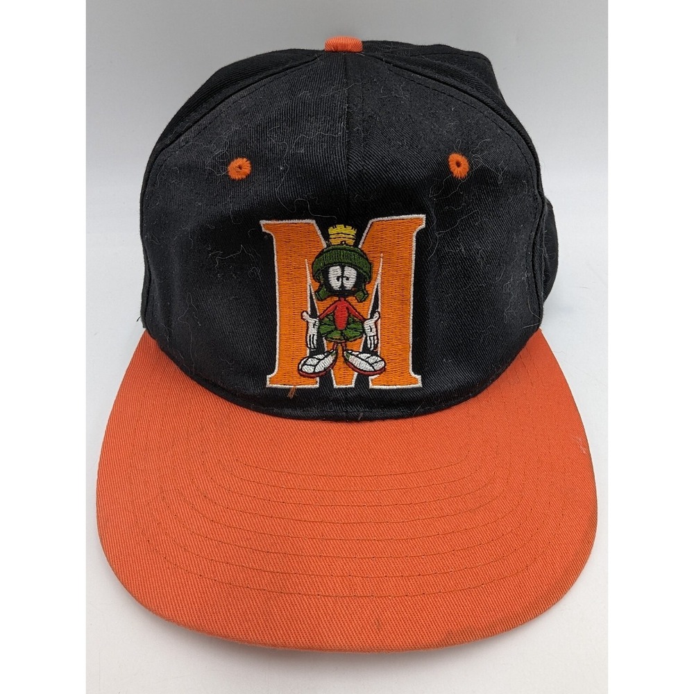 1992 Vintage Marvin the Martian Baseball Cap Hat Orange Snap Back Looney Tunes